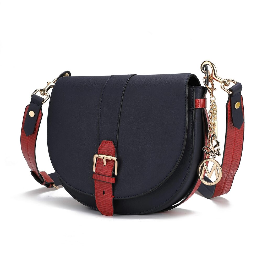 5212 Shoulder Bag , Snake Embossed Vegan Leather Color Block Crossbody